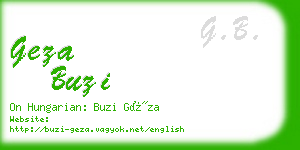 geza buzi business card